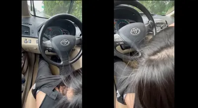 Em gái mưa thích bú bú trên xe ô tô