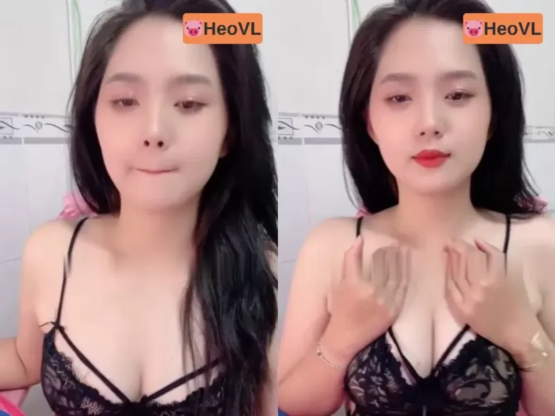 Em gái răng khểnh khoe hàng tròn trắng